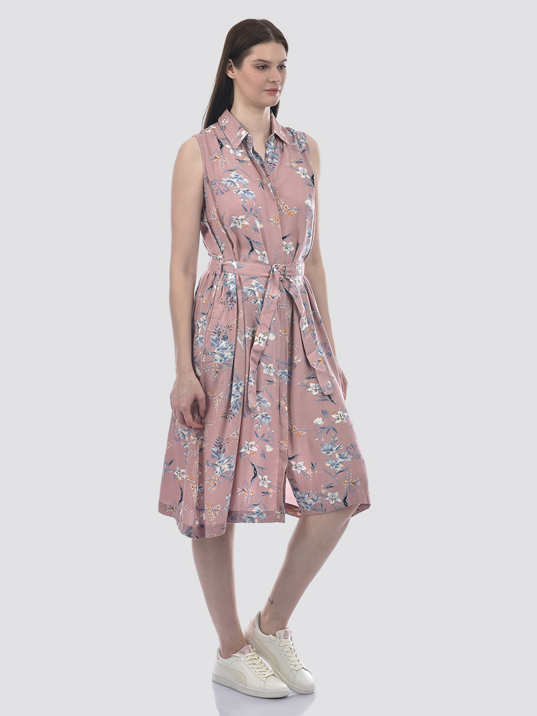Numero Uno Women Pink Floral Shirt Dress